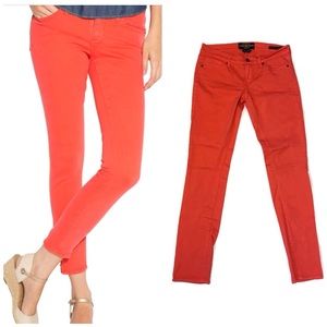 Lucky Brand Charlie Skinny coral orange jeans